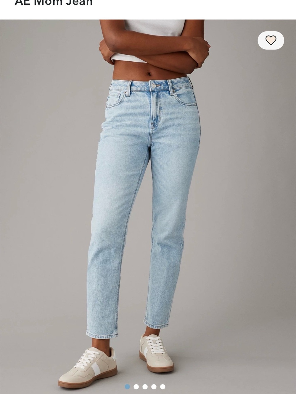 American Eagle Outfitters Light Blue Cropped Mom Jeans